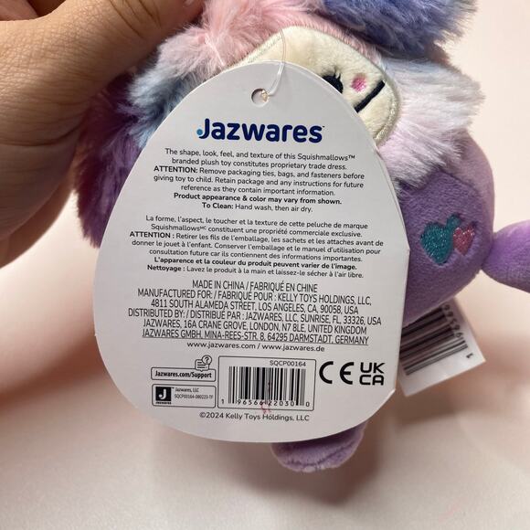 Valentines Squishmallow Eden the Bigfoot Clip 3.5” - Picture 7 of 9